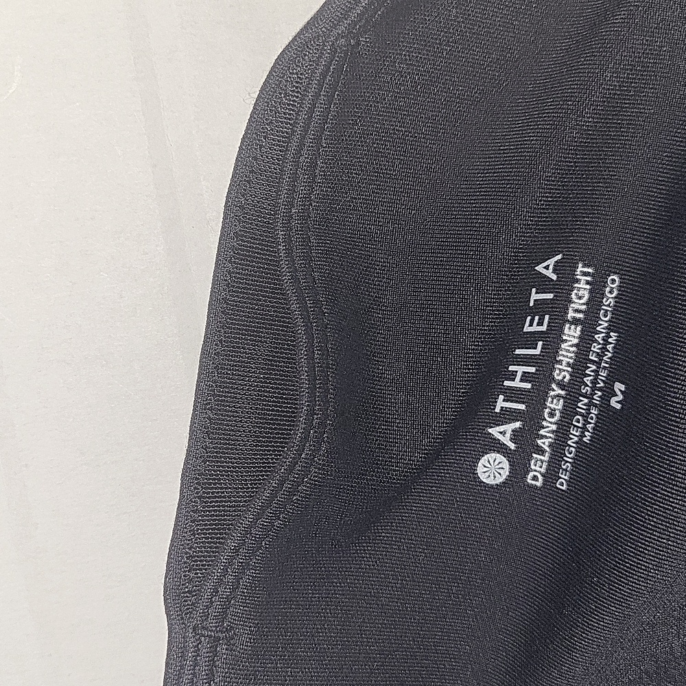 ATHLETA Black Faux Leather  Leggings. Like NEW. Size M. - Picture 7 of 8
